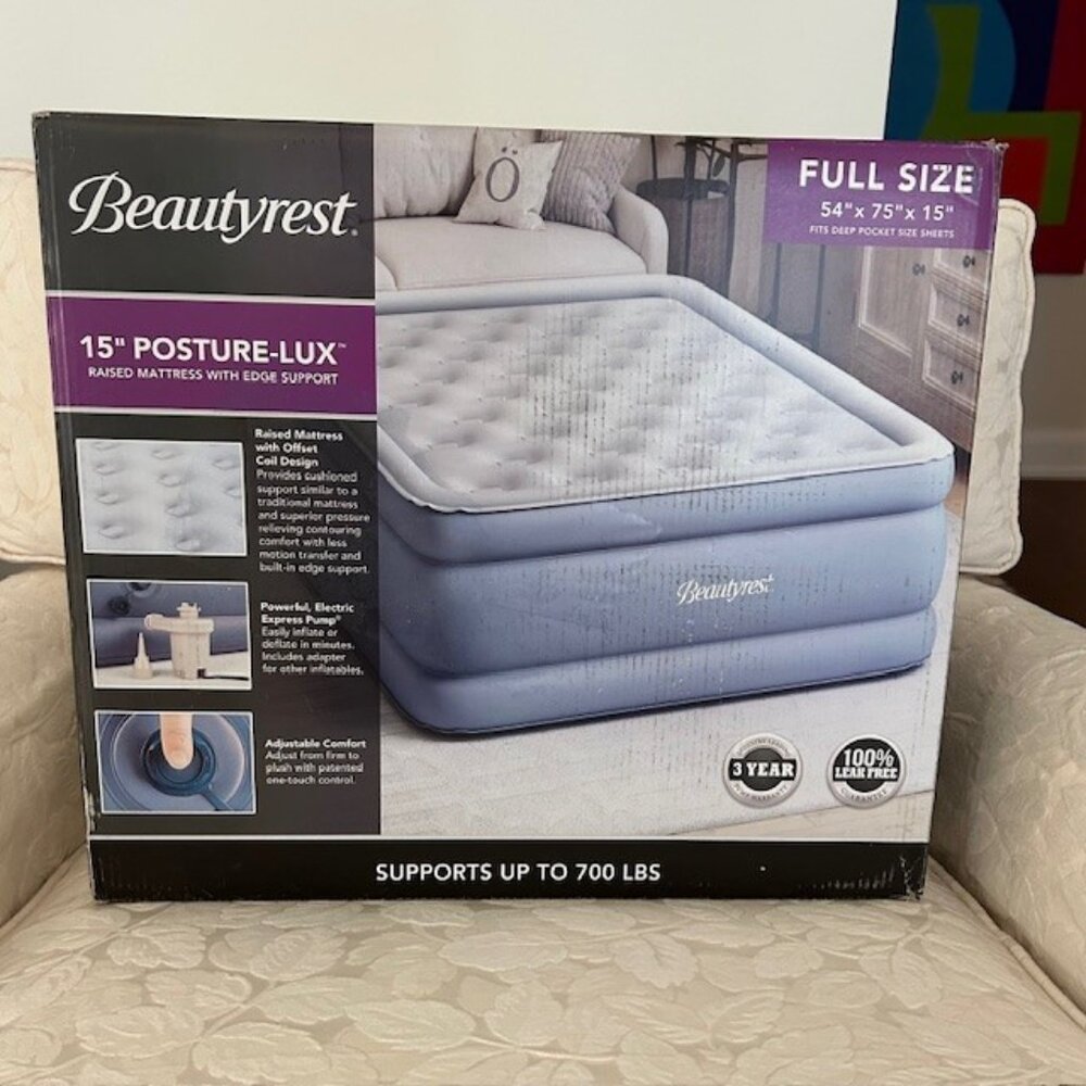 Beautyrest Posture Lux Raised Inflatable Air Mattress with Electric Air Pump